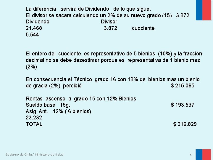 La diferencia servirá de Dividendo de lo que sigue: El divisor se sacara calculando