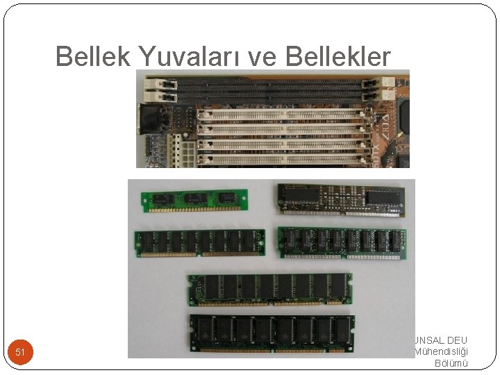 Bellek Yuvaları ve Bellekler 51 EMRE UNSAL DEU Bilgisayar Mühendisliği Bölümü 