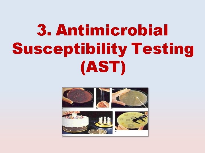 3. Antimicrobial Susceptibility Testing (AST) 