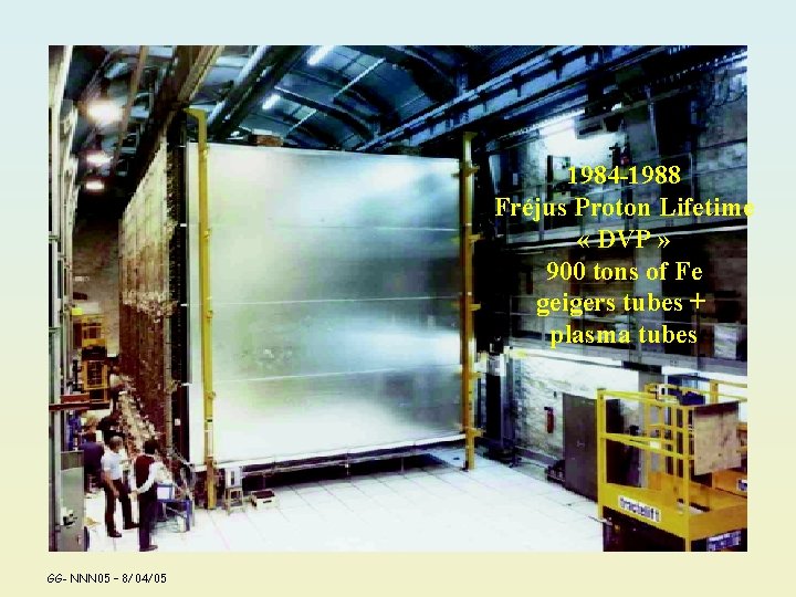 1984 -1988 Fréjus Proton Lifetime « DVP » 900 tons of Fe geigers tubes