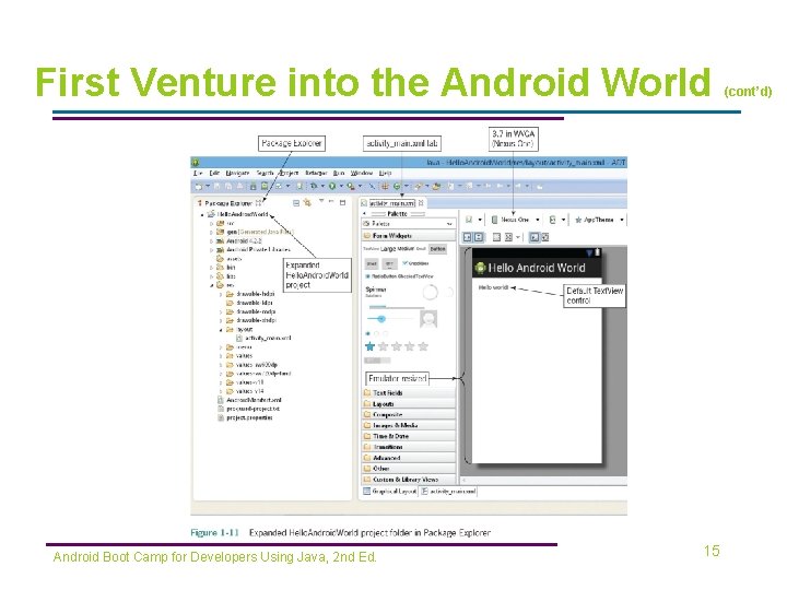 First Venture into the Android World Android Boot Camp for Developers Using Java, 2