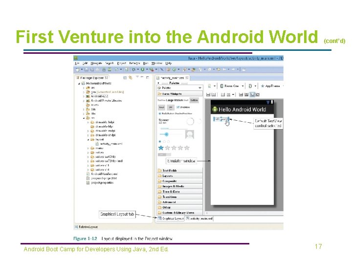 First Venture into the Android World Android Boot Camp for Developers Using Java, 2