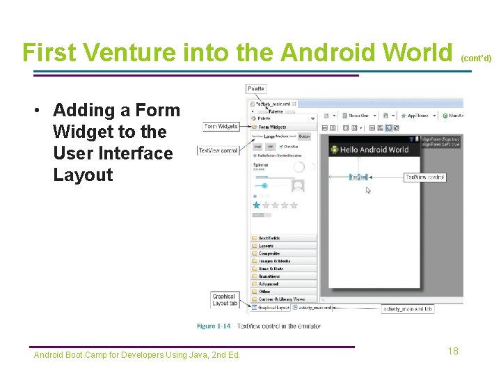 First Venture into the Android World • Adding a Form Widget to the User