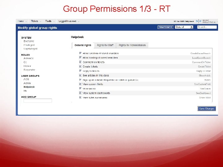 Group Permissions 1/3 - RT 