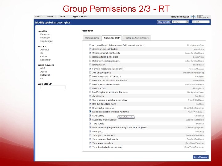 Group Permissions 2/3 - RT 
