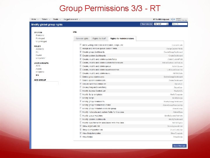 Group Permissions 3/3 - RT 