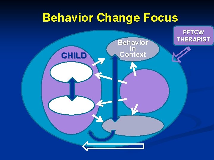 Behavior Change Focus CHILD Behavior in Context FFTCW THERAPIST 