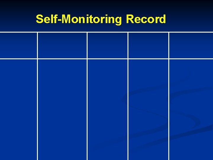 Self-Monitoring Record 