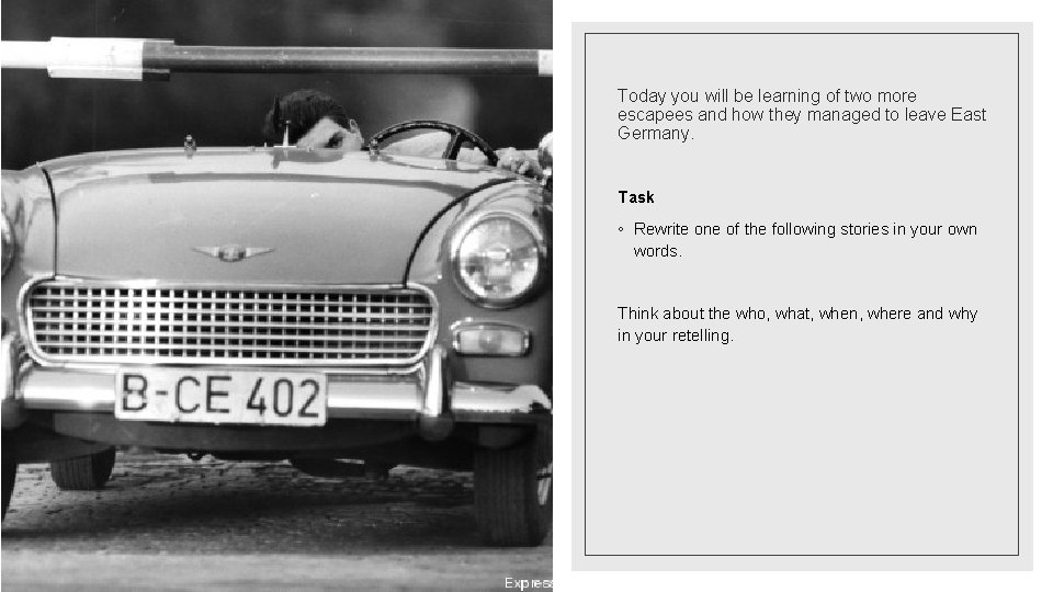 Today you will be learning of two more escapees and how they managed to