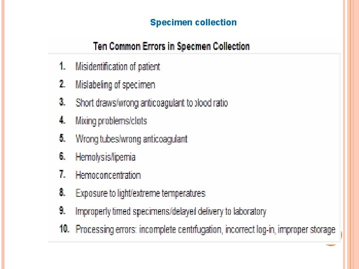 Specimen collection 