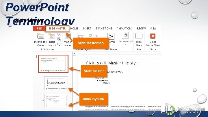 Power. Point • Slide Master Terminology 