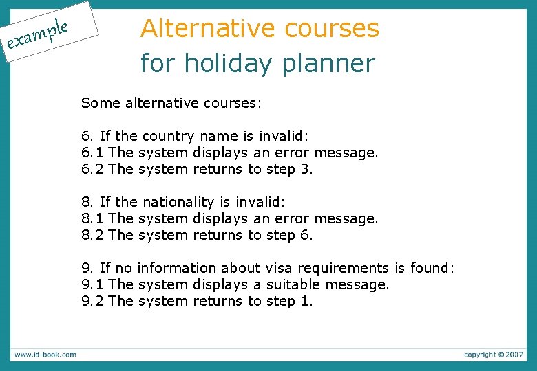 e l p exam Alternative courses for holiday planner Some alternative courses: 6. If