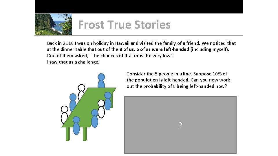 Frost True Stories Back in 2010 I was on holiday in Hawaii and visited