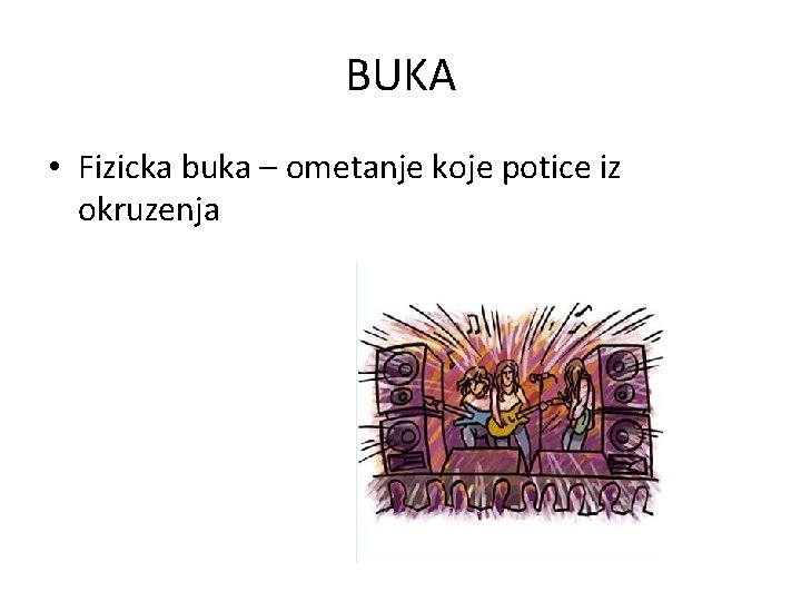 BUKA • Fizicka buka – ometanje koje potice iz okruzenja 