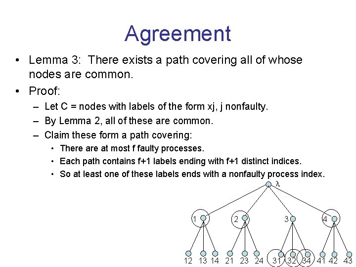 Agreement • Lemma 3: There exists a path covering all of whose nodes are