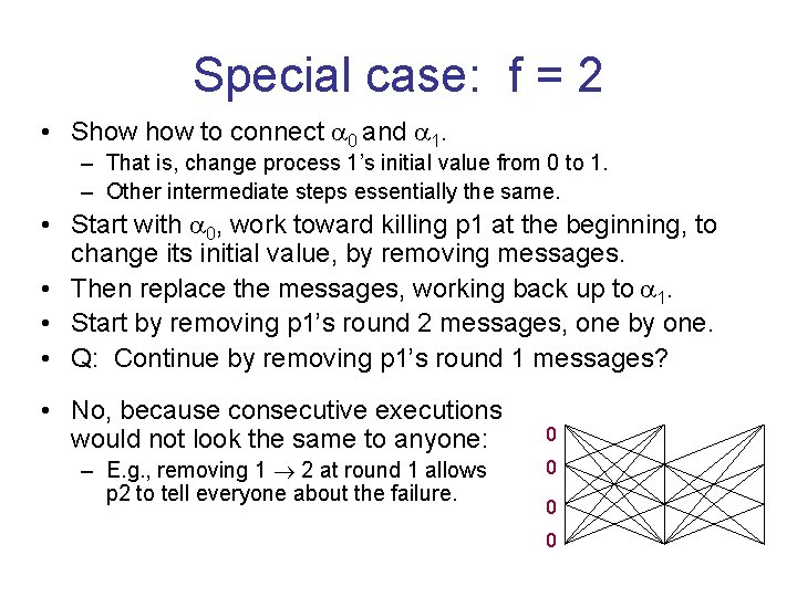 Special case: f = 2 • Show to connect 0 and 1. – That