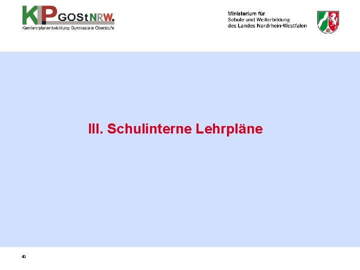 III. Schulinterne Lehrpläne 40 