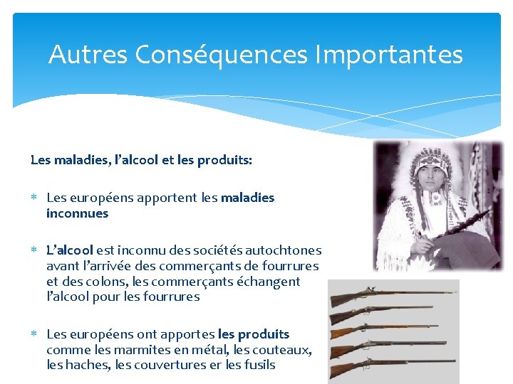 Autres Conséquences Importantes Les maladies, l’alcool et les produits: Les européens apportent les maladies