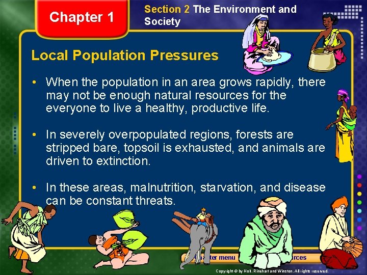 Chapter 1 Section 2 The Environment and Society Local Population Pressures • When the Chapter 1 Section 2 The Environment and Society Local Population Pressures • When the