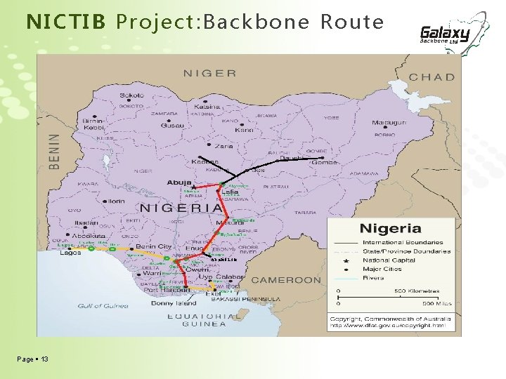 NICTIB Project: Backbone Route Page 13 NICTIB Project: Backbone Route Page 13