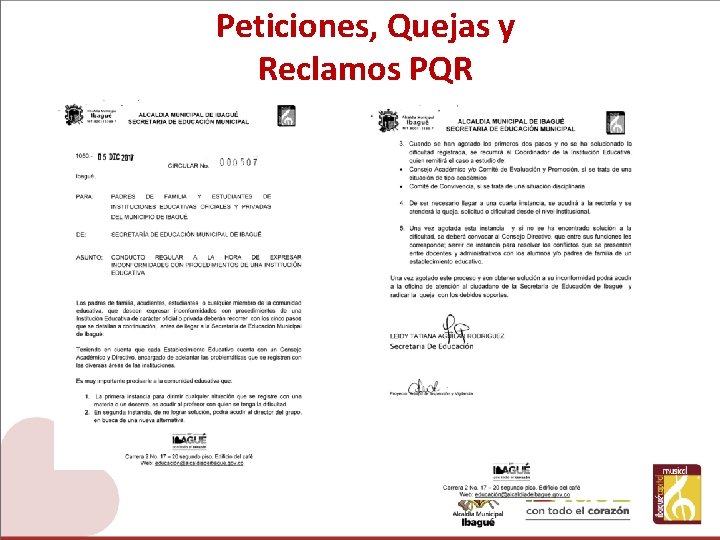 Peticiones, Quejas y Reclamos PQR 