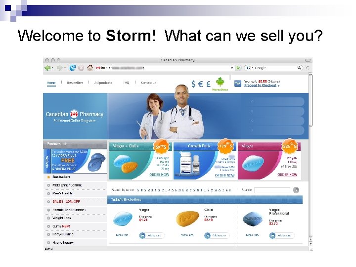 Welcome to Storm! What can we sell you? 