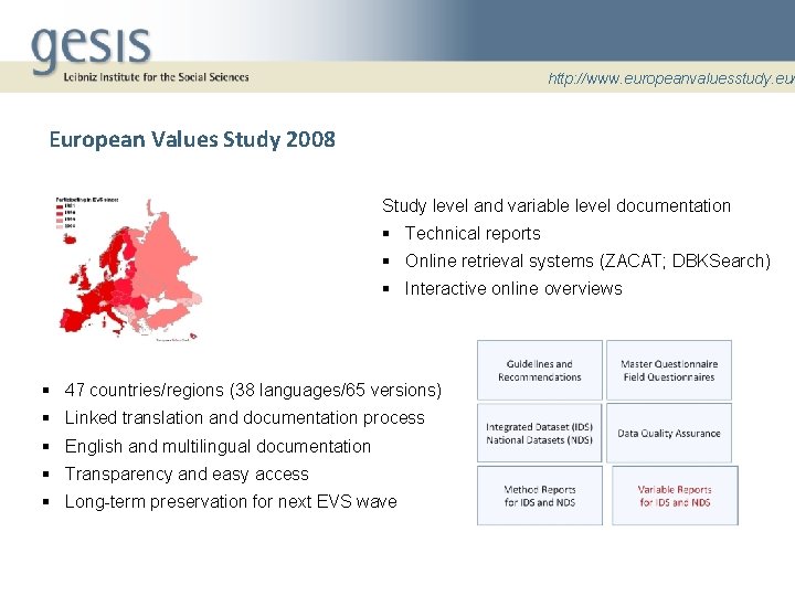 http: //www. europeanvaluesstudy. eu/ European Values Study 2008 Study level and variable level documentation