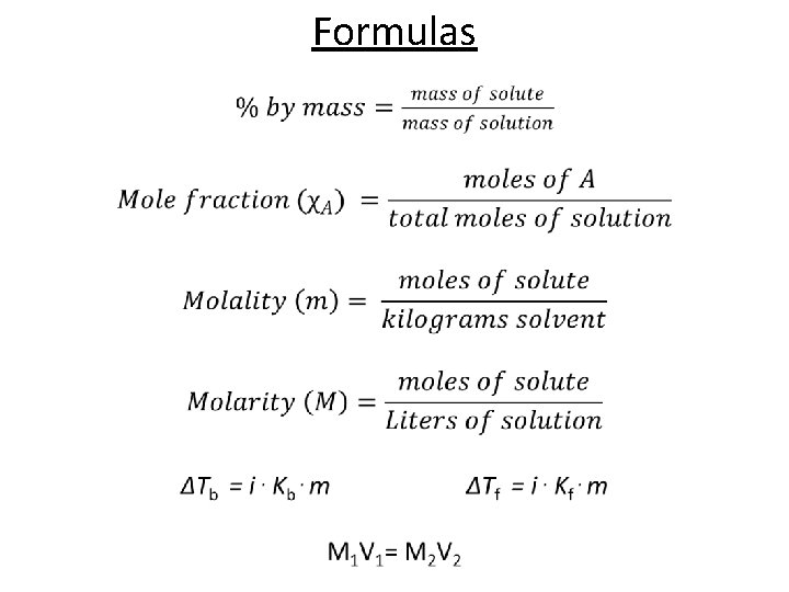 Formulas • 