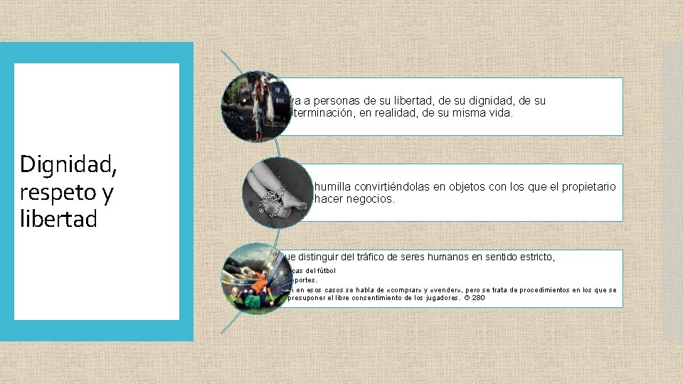 Se priva a personas de su libertad, de su dignidad, de su autodeterminación, en