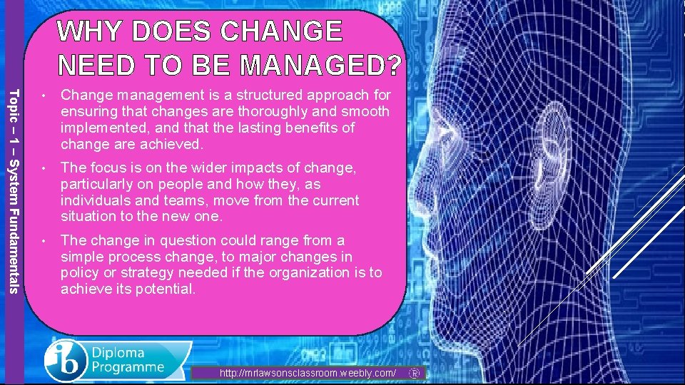 WHY DOES CHANGE NEED TO BE MANAGED? Topic – 1 – System Fundamentals • WHY DOES CHANGE NEED TO BE MANAGED? Topic – 1 – System Fundamentals •