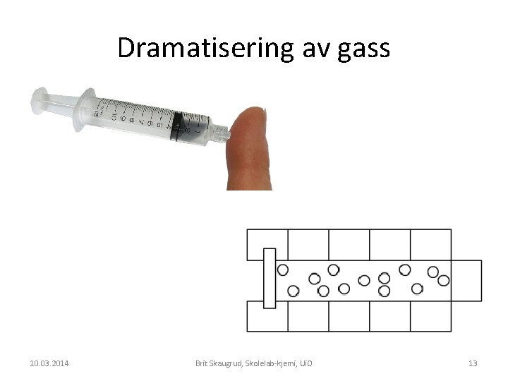 Dramatisering av gass 10. 03. 2014 Brit Skaugrud, Skolelab-kjemi, Ui. O 13 