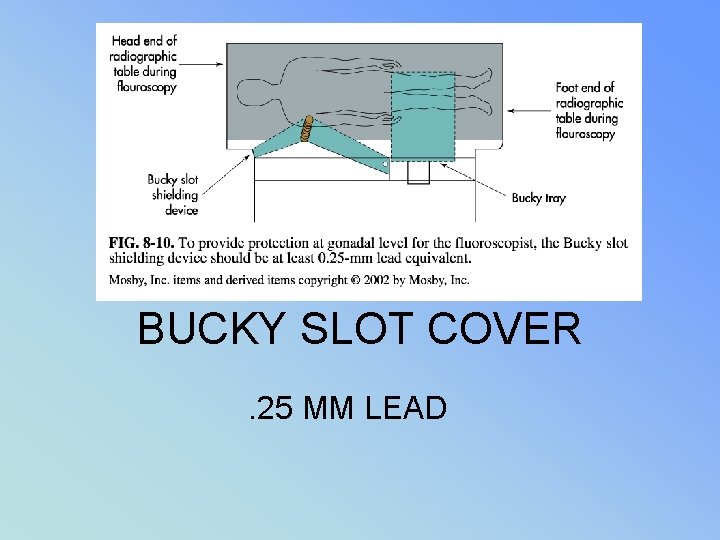 BUCKY SLOT COVER. 25 MM LEAD 