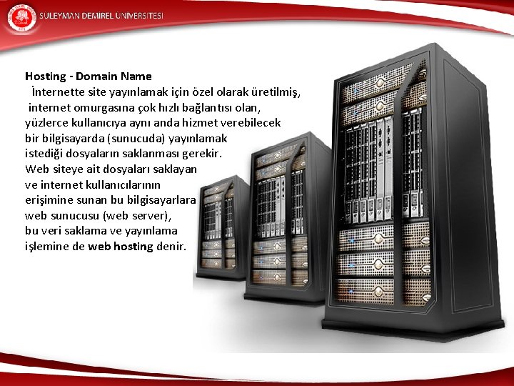 Hosting - Domain Name İnternette site yayınlamak için özel olarak üretilmiş, internet omurgasına çok