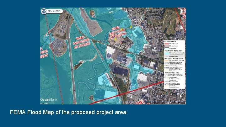 FEMA Flood Map of the proposed project area 