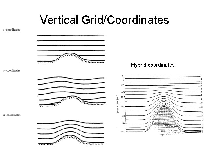 Vertical Grid/Coordinates Hybrid coordinates 