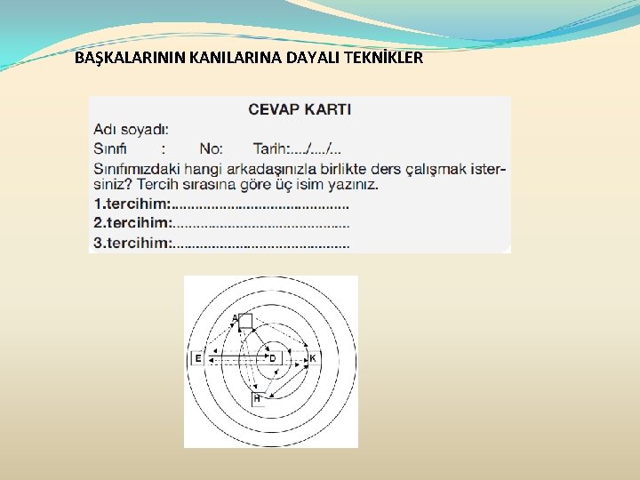 BAŞKALARININ KANILARINA DAYALI TEKNİKLER 