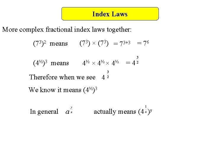 Index Laws Objectives A Grade Use Index Notation