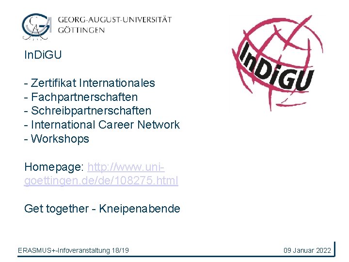 In. Di. GU - Zertifikat Internationales - Fachpartnerschaften - Schreibpartnerschaften - International Career Network