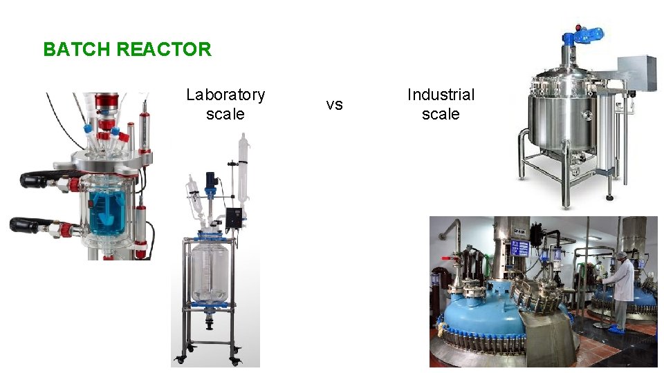 BATCH REACTOR Laboratory scale vs Industrial scale BATCH REACTOR Laboratory scale vs Industrial scale
