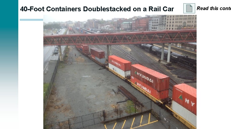 40 -Foot Containers Doublestacked on a Rail Car Read this conte 