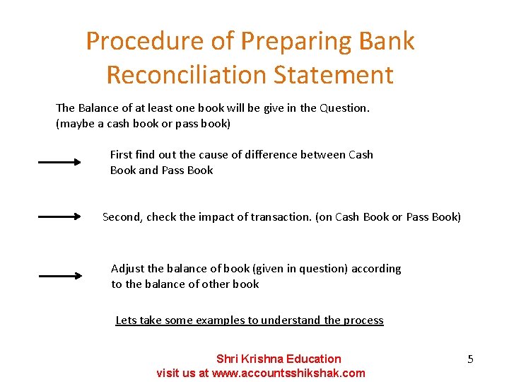 Procedure of Preparing Bank Reconciliation Statement The Balance of at least one book will