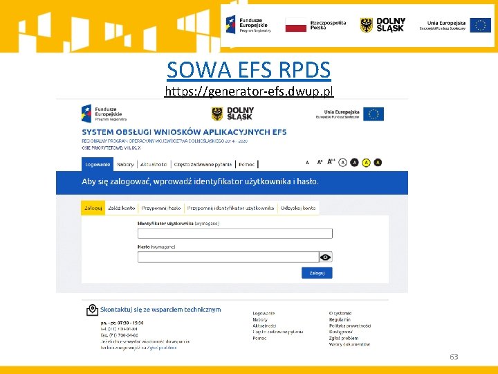 SOWA EFS RPDS https: //generator-efs. dwup. pl 63 