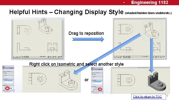  • Engineering 1182 Helpful Hints – Changing Display Style (shaded/hidden lines visible/etc. )