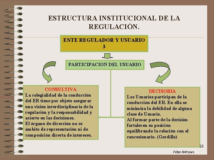 ESTRUCTURA INSTITUCIONAL DE LA REGULACIÓN. ENTE REGULADOR Y USUARIO 3 PARTICIPACION DEL USUARIO CONSULTIVA
