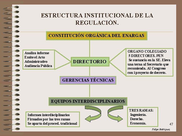 ESTRUCTURA INSTITUCIONAL DE LA REGULACIÓN. CONSTITUCIÓN ORGÁNICA DEL ENARGAS Analiza informe Emite el Acto