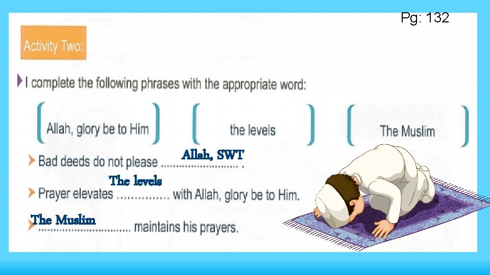 Pg: 132 Allah, SWT The levels The Muslim 