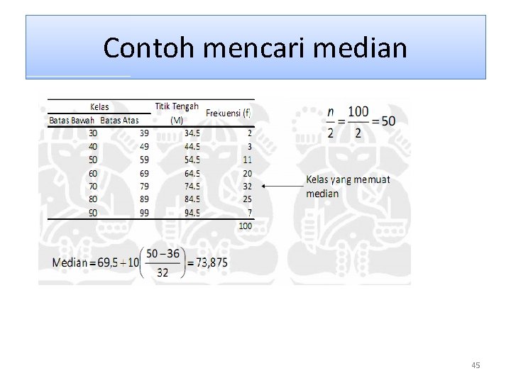Contoh mencari median 45 Contoh mencari median 45