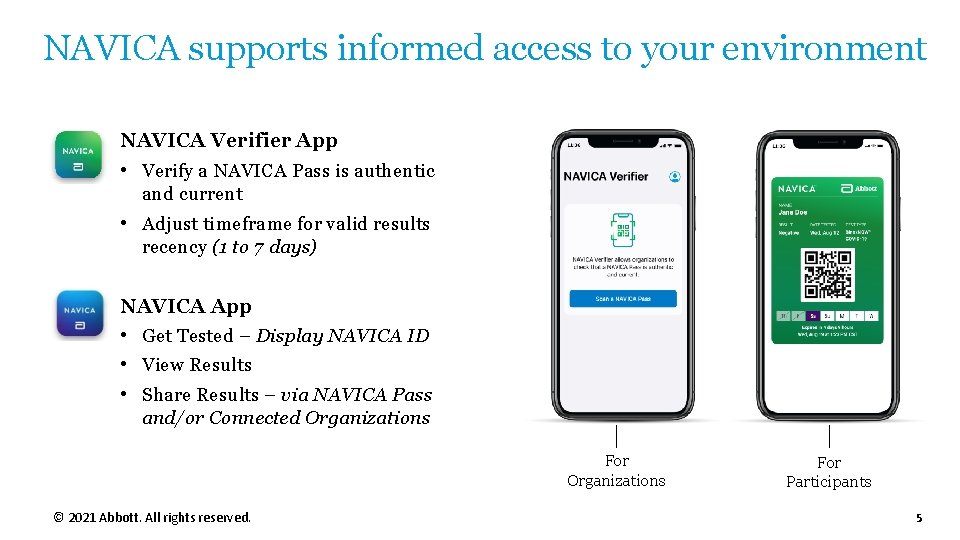 NAVICA supports informed access to your environment NAVICA Verifier App • Verify a NAVICA NAVICA supports informed access to your environment NAVICA Verifier App • Verify a NAVICA