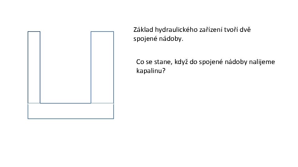 Základ hydraulického zařízení tvoří dvě spojené nádoby. Co se stane, když do spojené nádoby