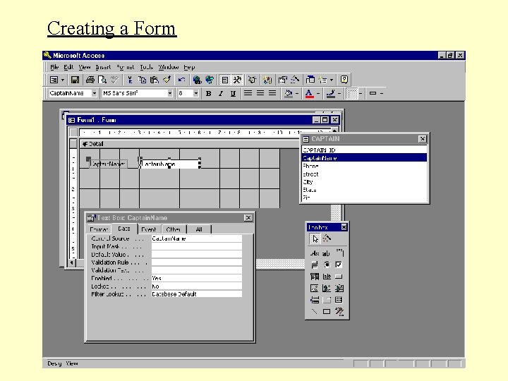 Creating a Form Creating a Form